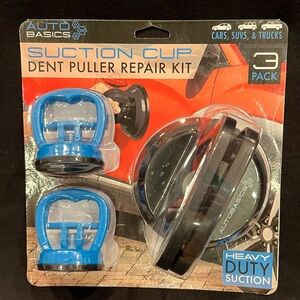 Auto Basics Suction Cup Dent Puller Repair Kit Heavy Duty Set 3 Pack NEW